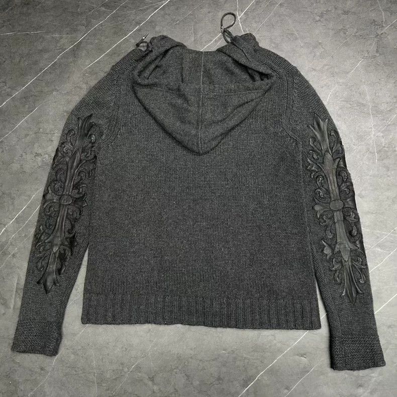 Chrome Hearts Chrome Hearts Knitted Hooded Zip Jacket Size US M / EU 48-50 / 2 - 2 Thumbnail