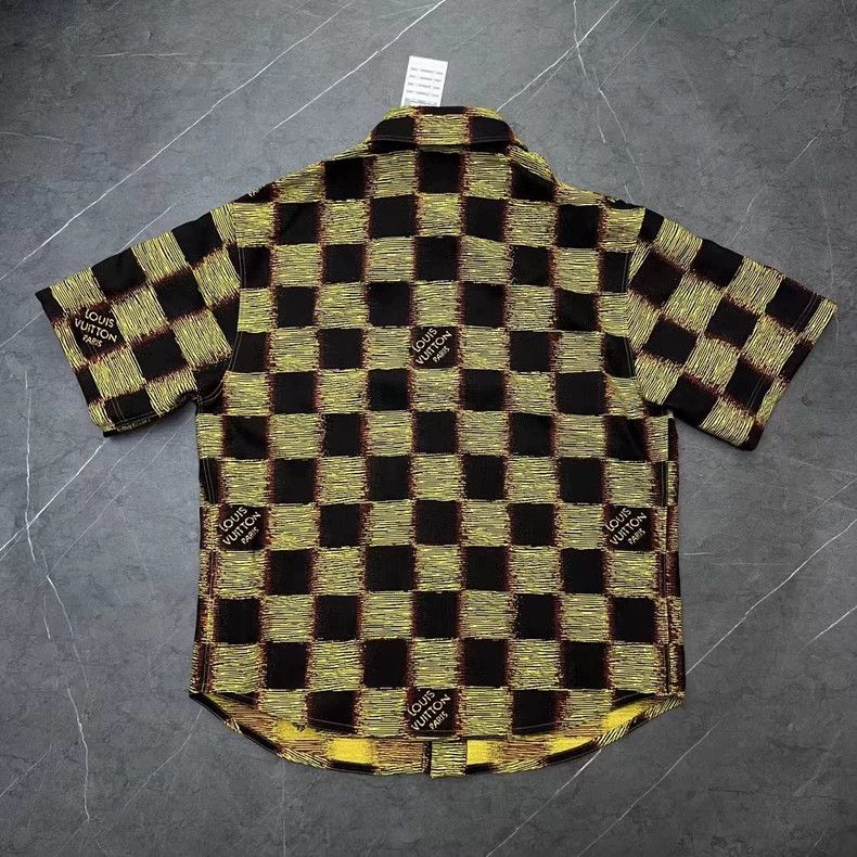 Louis Vuitton Louis Vuitton Black Yellow Checkerboard Short Sleeve Shirt Size US XS / EU 42 / 0 - 4 Thumbnail