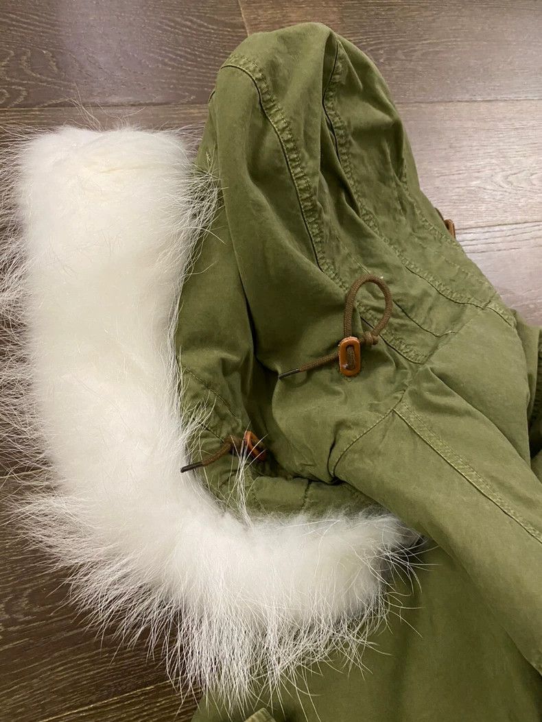 Moncler Green Fur Collar Long Coat Size US S / EU 44-46 / 1 - 6 Thumbnail