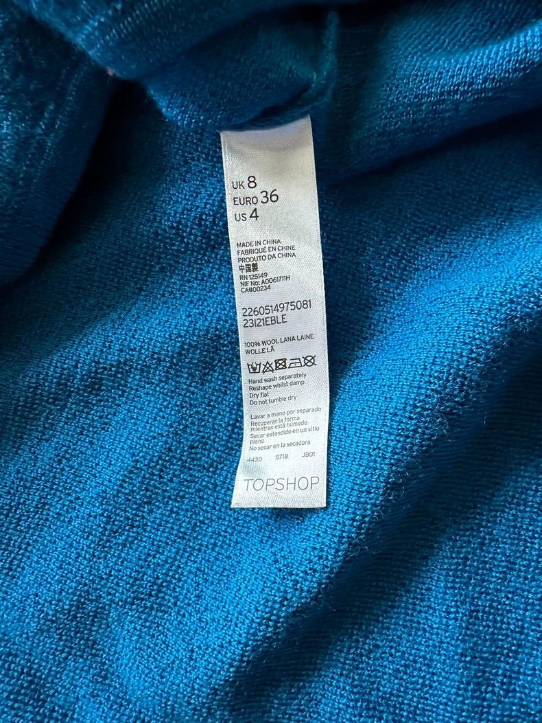 H&M TOPSHOP Wool Sweater in Bright Blue Size US M / EU 48-50 / 2 - 4 Thumbnail