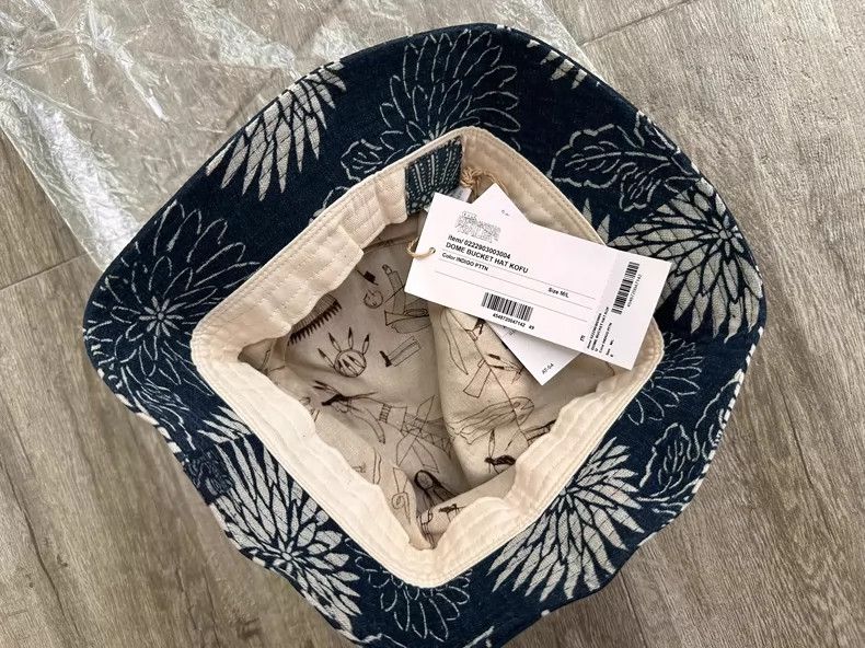 VISVIM ICT DOME BUCKET HAT INDIGO PATTERN