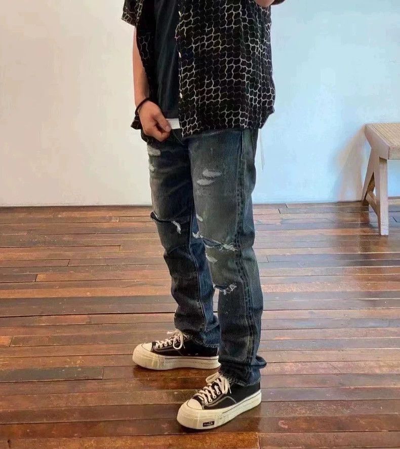 Visvim Visvim Social Sculpture Damaged Jeans Size W34L28 Size US 34 / EU 50 - 4 Thumbnail
