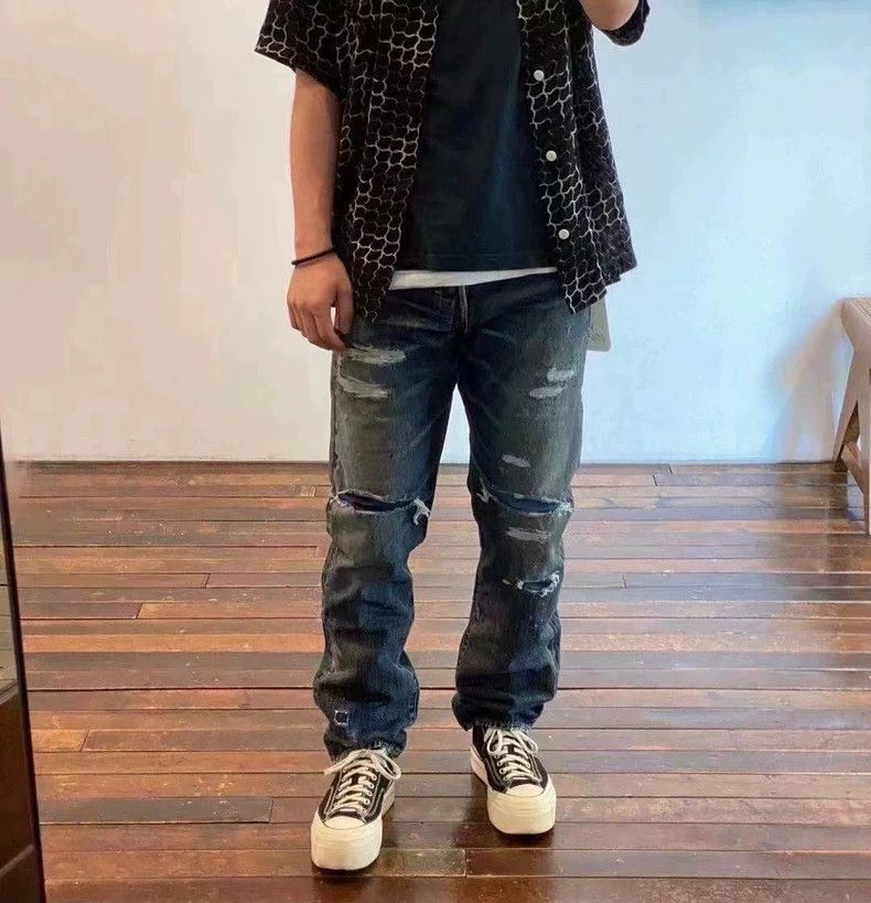 Visvim Visvim Social Sculpture Damaged Jeans Size W34L28 Size US 34 / EU 50 - 5 Thumbnail