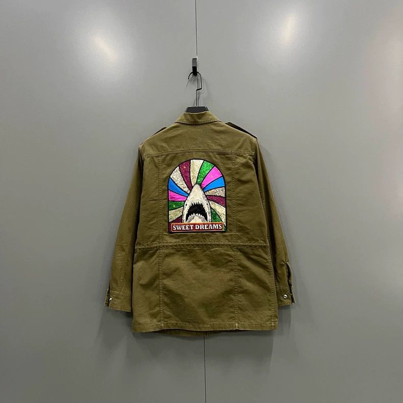 Saint Laurent Paris Saint Laurent Green Logo Embroidered Jacket Size US L / EU 52-54 / 3 - 3 Thumbnail