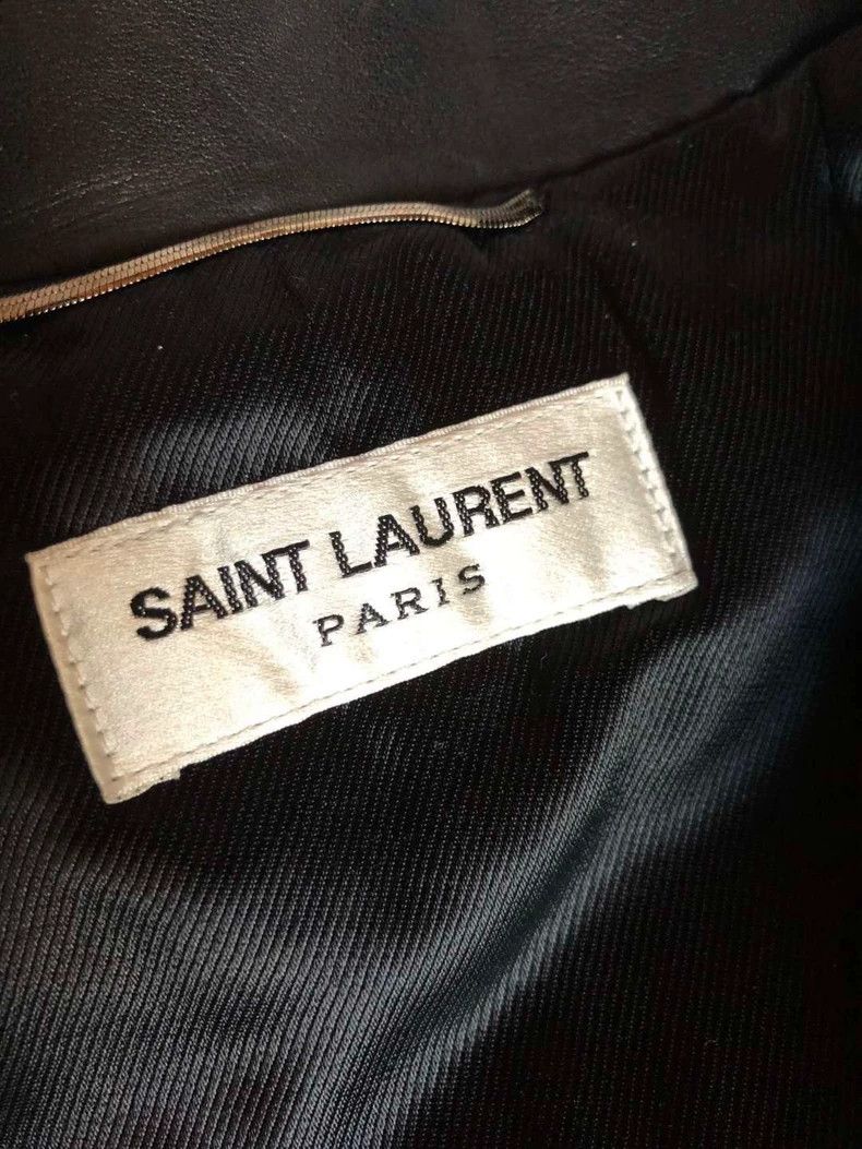 Saint Laurent Paris Saint Laurent Oiled Calf Leather Biker Jacket Size US XL / EU 56 / 4 - 5 Thumbnail