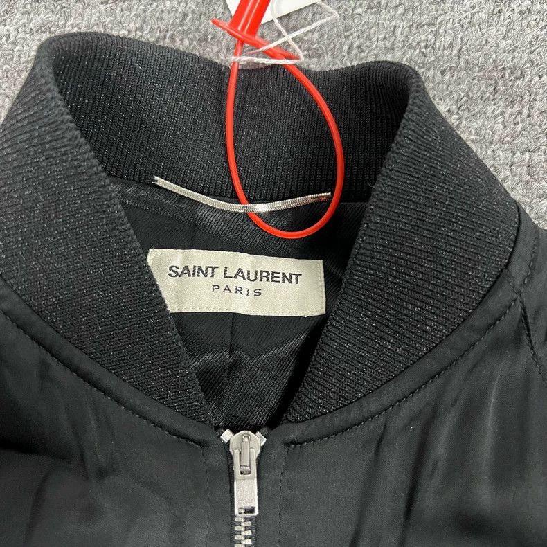 Saint Laurent Paris Saint Laurent Black Baseball Jacket with Patches Size US XXL / EU 58 / 5 - 6 Thumbnail