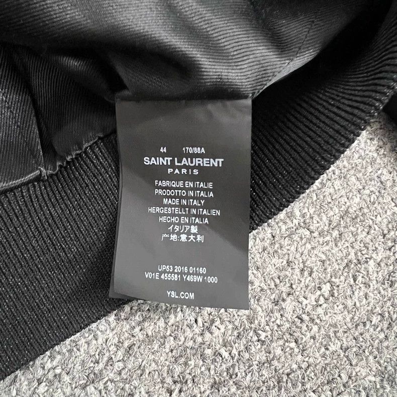 Saint Laurent Paris Saint Laurent Black Baseball Jacket with Patches Size US XXL / EU 58 / 5 - 8 Thumbnail