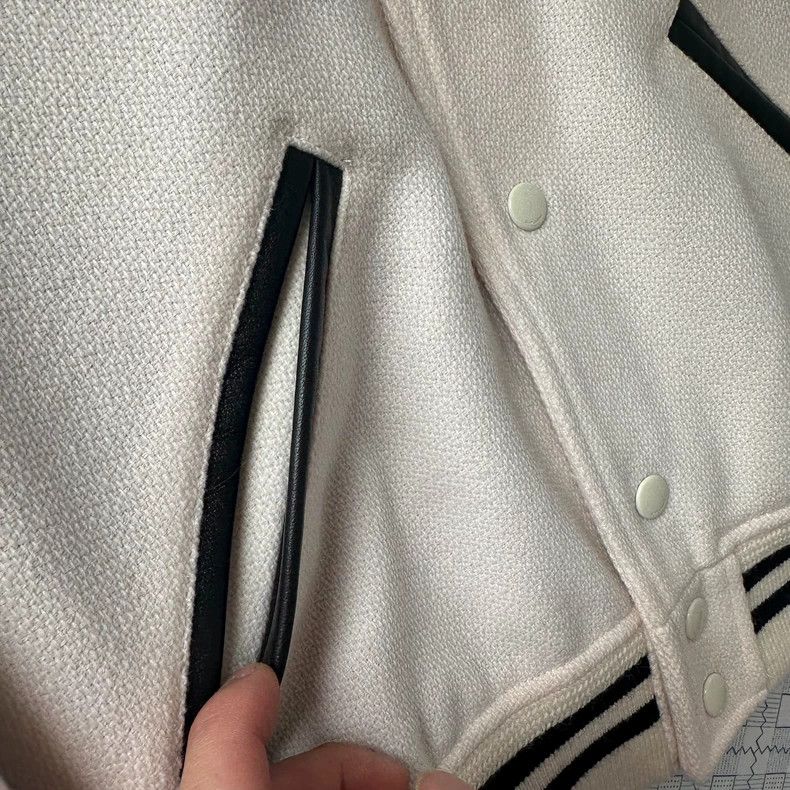 Saint Laurent Paris Saint Laurent Wool and Leather Baseball Jacket Size US L / EU 52-54 / 3 - 5 Thumbnail