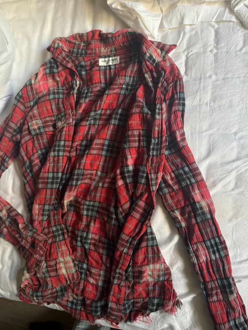 Saint Laurent Paris Saint Laurent Red Checkered Button-Up Shirt Size US M / EU 48-50 / 2 - 4 Thumbnail