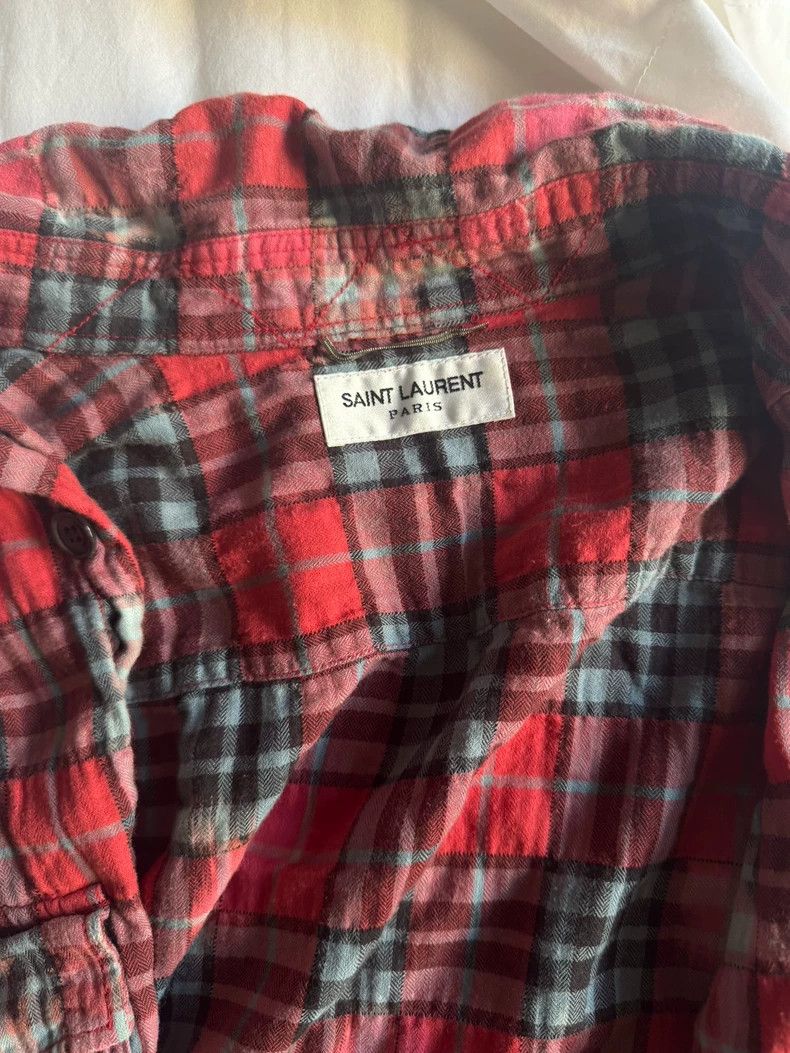 Saint Laurent Paris Saint Laurent Red Checkered Button-Up Shirt Size US M / EU 48-50 / 2 - 2 Thumbnail