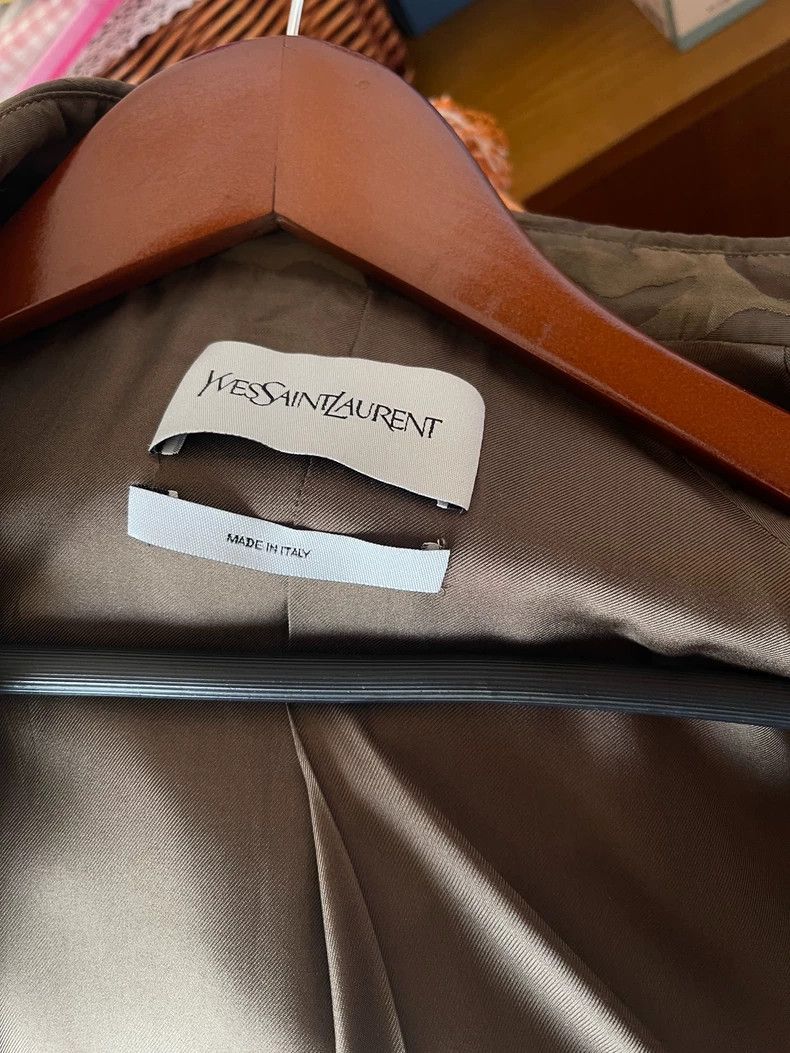Yves Saint Laurent Stylish Camouflage Double-Breasted Trench Coat Size US M / EU 48-50 / 2 - 7 Thumbnail