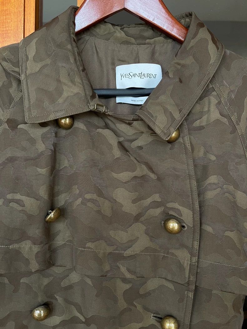 Yves Saint Laurent Stylish Camouflage Double-Breasted Trench Coat Size US M / EU 48-50 / 2 - 3 Thumbnail