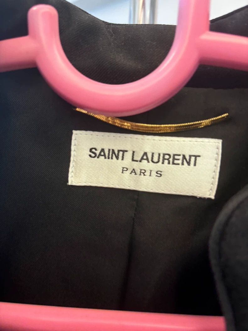 Saint Laurent Paris Saint Laurent Black Cropped Jacket with Zipper Size US S / EU 44-46 / 1 - 4 Thumbnail