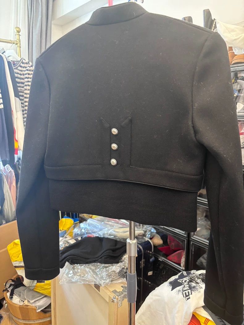 Saint Laurent Paris Saint Laurent Black Cropped Jacket with Zipper Size US S / EU 44-46 / 1 - 2 Thumbnail