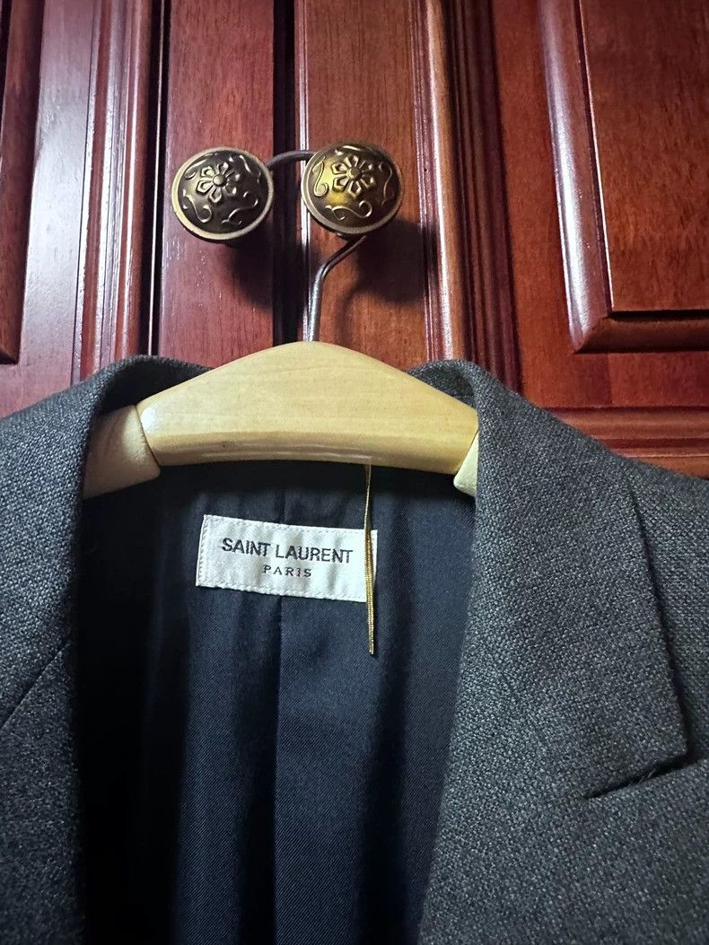 Yves Saint Laurent YSL Wool Suit Jacket in Classic Gray Style Size US XXS / EU 40 - 2 Thumbnail