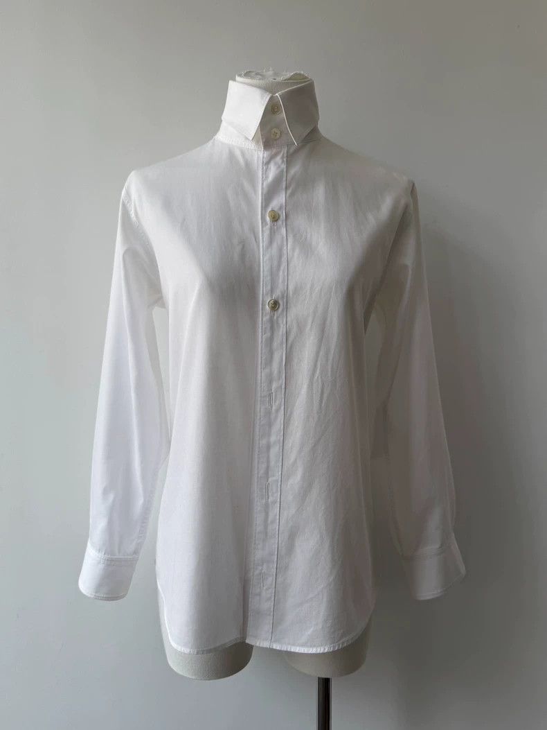 Yohji Yamamoto Yohji Yamamoto Femme White Long Sleeve Shirt Size US S / EU 44-46 / 1 - 2 Thumbnail