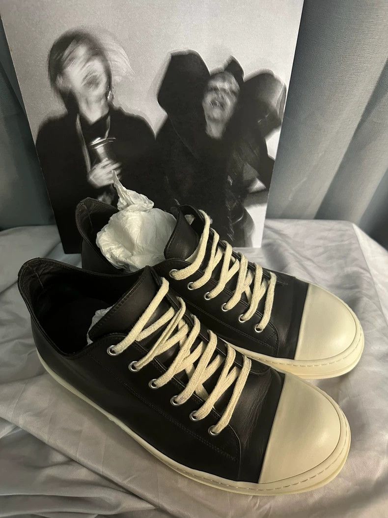 Rick Owens Rick Owens Classic Black Leather Sneakers Size US 10 / EU 43 - 3 Thumbnail
