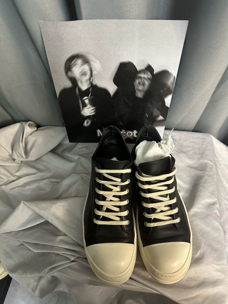 Rick Owens Rick Owens Classic Black Leather Sneakers Size US 10 / EU 43 - 2 Thumbnail