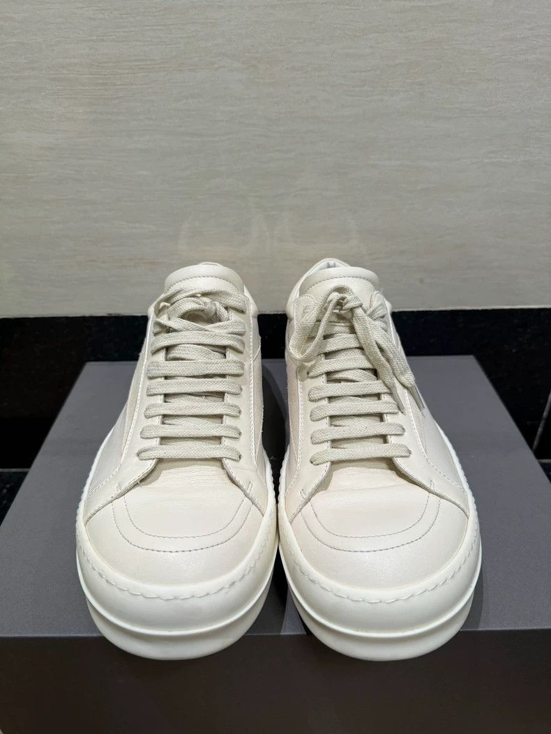 Rick Owens Rick Owens White Low Top Leather Sneakers Size US 9 / EU 42 - 3 Thumbnail