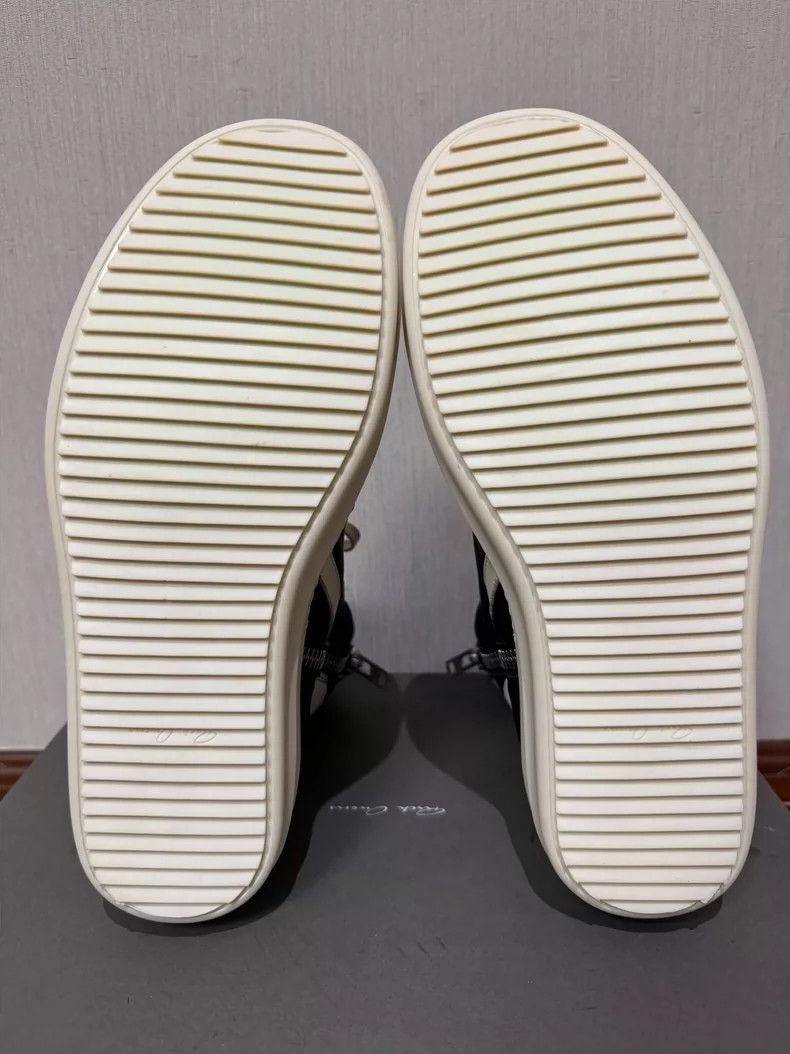 Rick Owens Rick Owens Black and White Geobasket Sneakers Size US 7.5 / EU 40-41 - 7 Thumbnail
