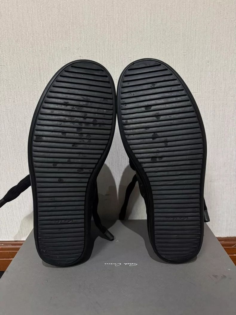 Rick Owens Rick Owens Black Leather Low Top Sneakers Size US 10.5 / EU 43-44 - 4 Thumbnail
