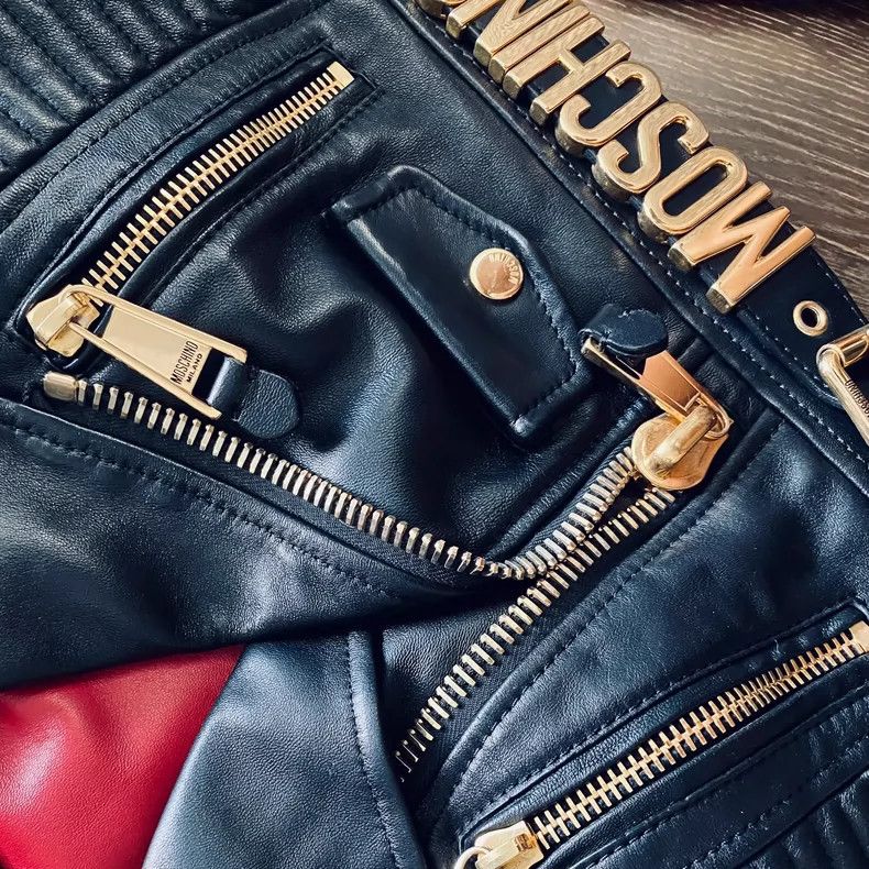 Moschino Moschino Biker Jacket Backpack in Black Size ONE SIZE - 3 Thumbnail