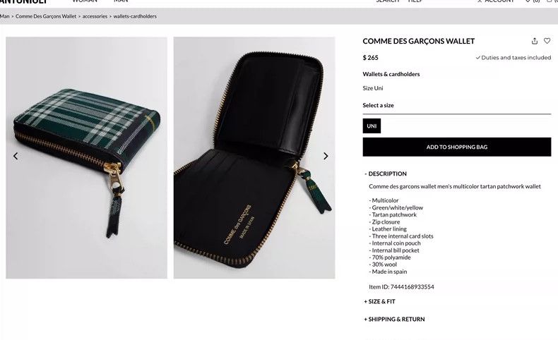 Comme des Garcons Comme des Garçons Plaid Wallet Size ONE SIZE - 9 Thumbnail
