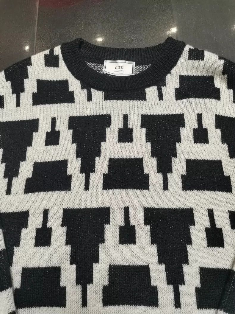 AMI AMI Men's Wool Sweater with Unique Design Size US M / EU 48-50 / 2 - 2 Thumbnail
