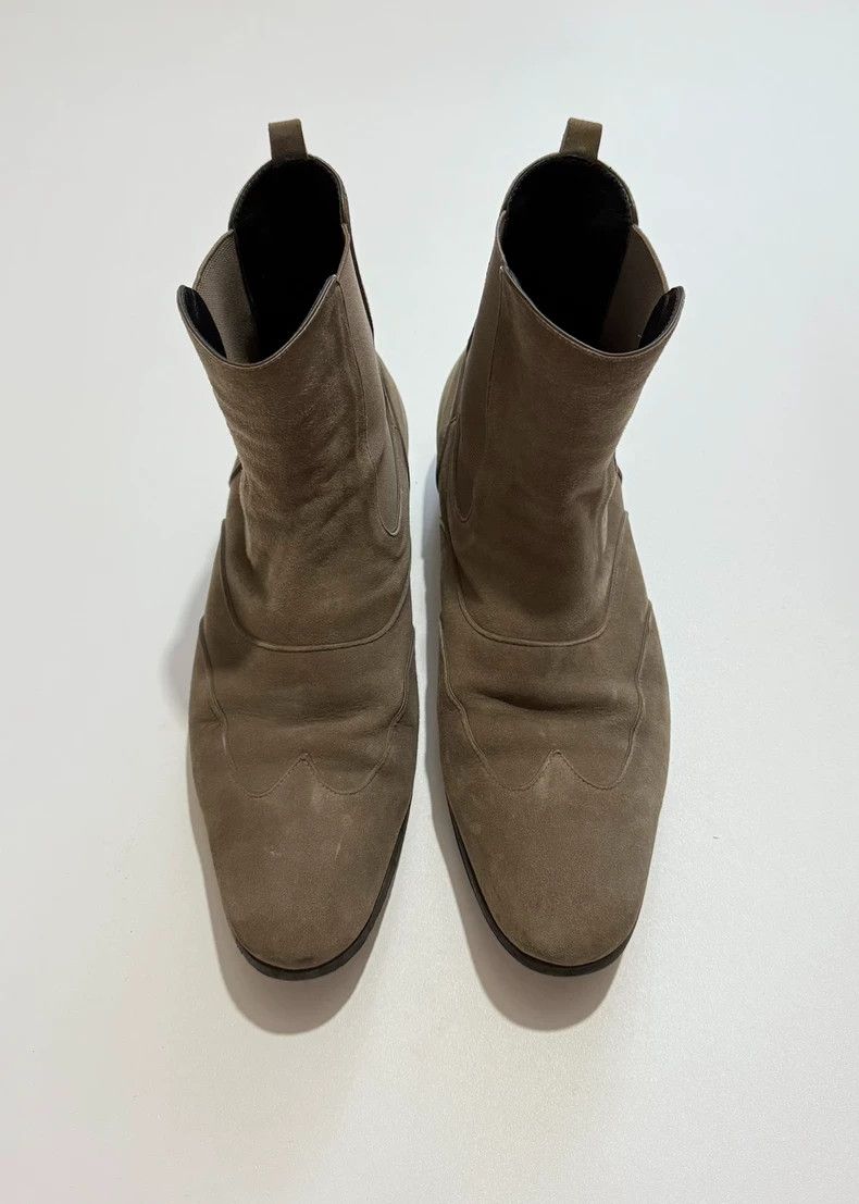 Hermes Hermes Khaki Suede Chelsea Boots Size US 8 / EU 41 - 2 Thumbnail