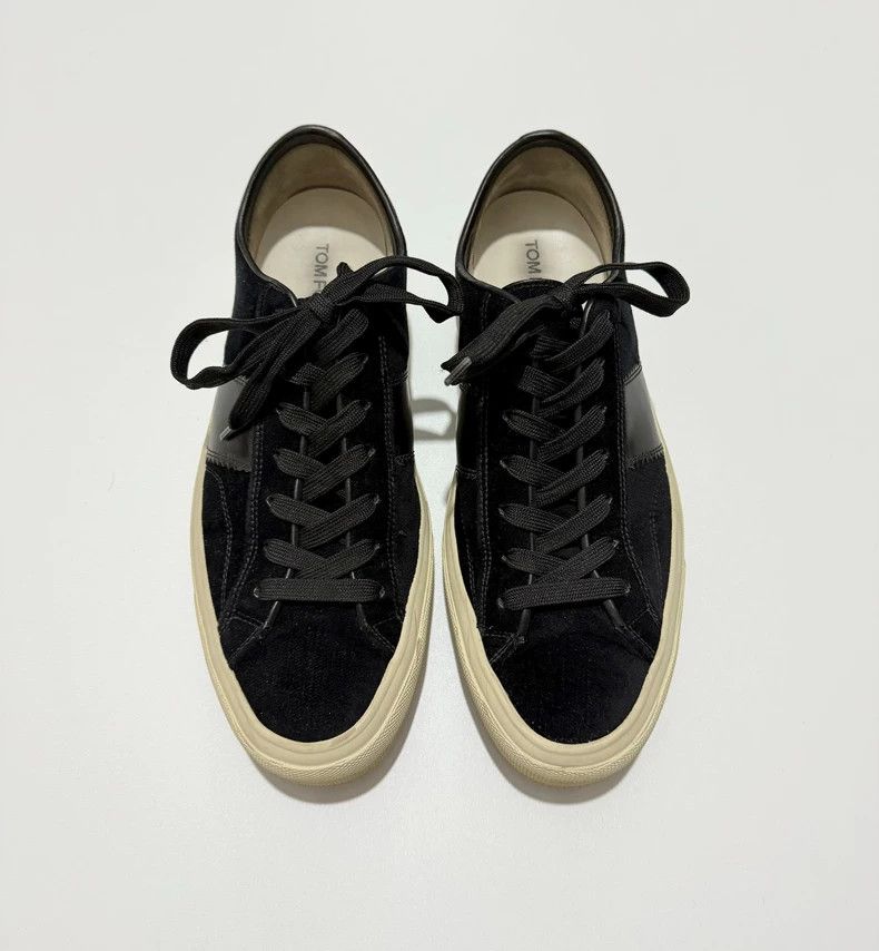 Tom Ford Tom Ford Black Velvet Sneakers for Men Size US 8 / EU 41 - 2 Thumbnail