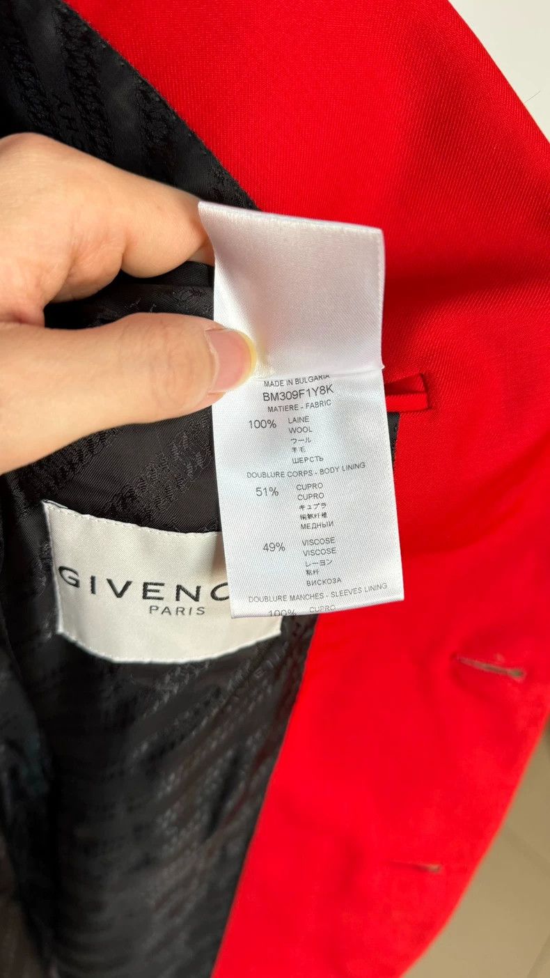 Givenchy Givenchy Red Fitted Suit Jacket Size US L / EU 52-54 / 3 - 6 Thumbnail