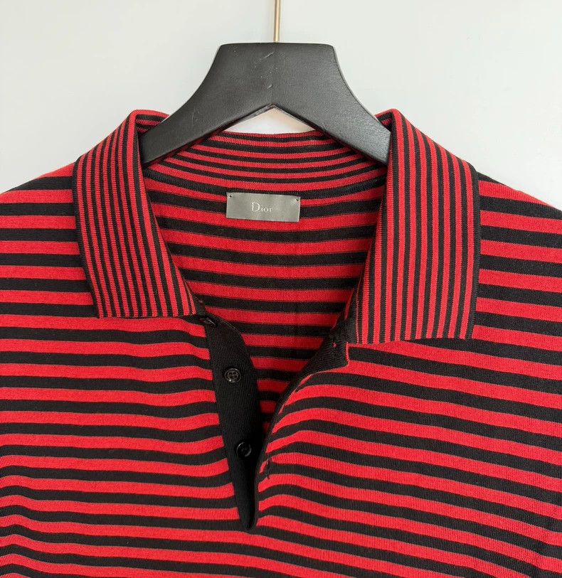 Dior Dior Wool Striped Short Sleeve Polo Shirt Size US M / EU 48-50 / 2 - 3 Thumbnail