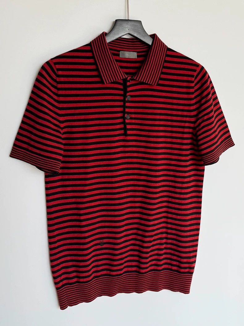 Dior Dior Wool Striped Short Sleeve Polo Shirt Size US M / EU 48-50 / 2 - 5 Thumbnail