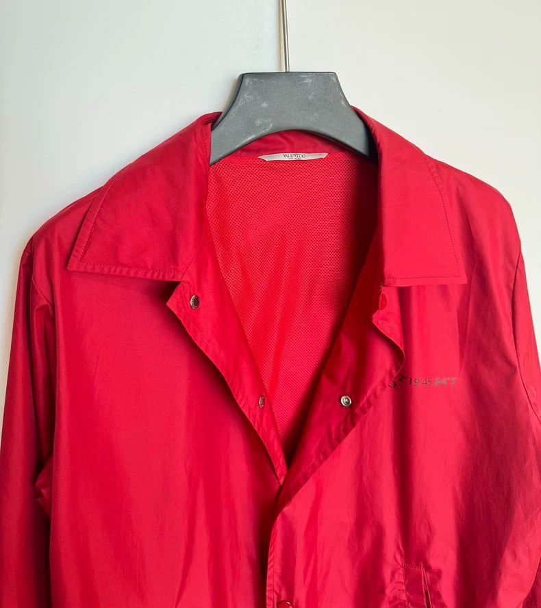 Valentino Valentino Red Coach Jacket Outerwear Size US L / EU 52-54 / 3 - 3 Thumbnail