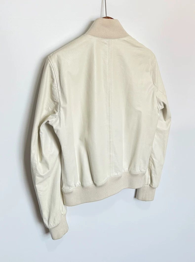 Gucci Gucci Cream Leather Bomber Jacket Size US L / EU 52-54 / 3 - 5 Thumbnail