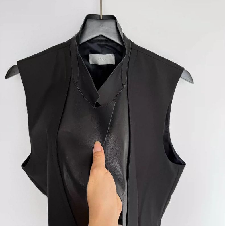 Dior Dior Black Wool and Leather Vest Size US M / EU 48-50 / 2 - 3 Thumbnail