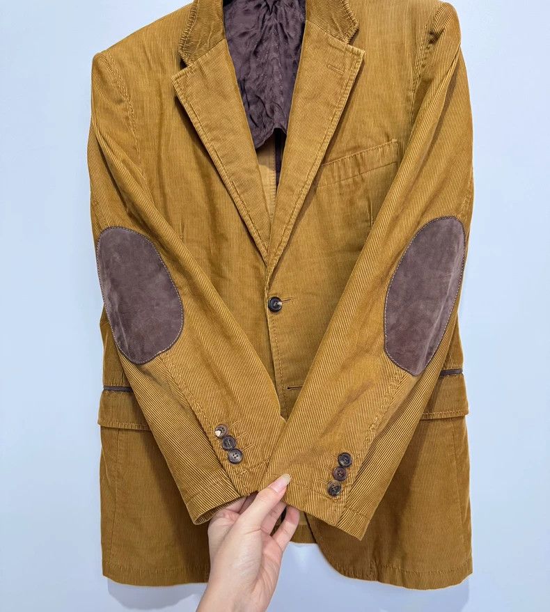 Valentino Valentino mustard corduroy blazer jacket Size US L / EU 52-54 / 3 - 2 Thumbnail