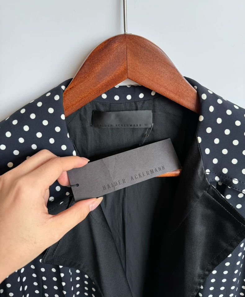 Haider Ackermann Black and White Polka Dot Trench Coat Size US M / EU 48-50 / 2 - 7 Thumbnail
