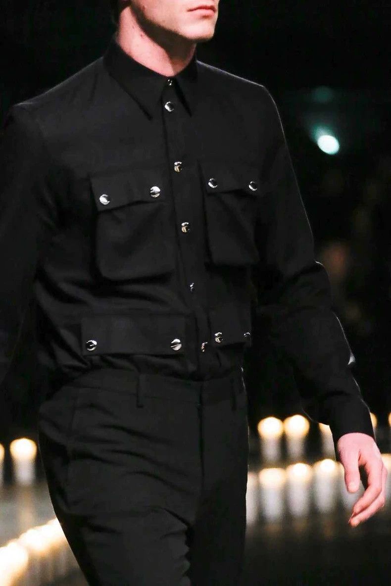 Givenchy Givenchy Metallic Button Long Sleeve Shirt Size US M / EU 48-50 / 2 - 4 Thumbnail