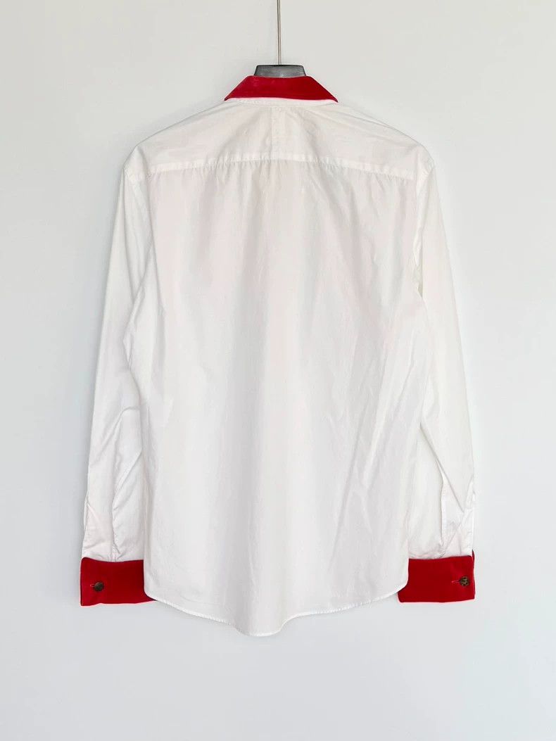Alexander McQueen Red Velvet Collar White Shirt by McQueen Size US L / EU 52-54 / 3 - 4 Thumbnail