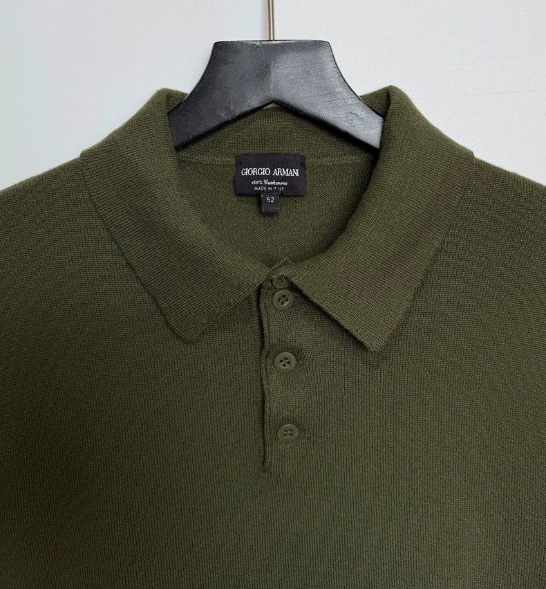 Emporio Armani Giorgio Armani Cashmere Long Sleeve Polo Sweater Size US L / EU 52-54 / 3 - 2 Thumbnail