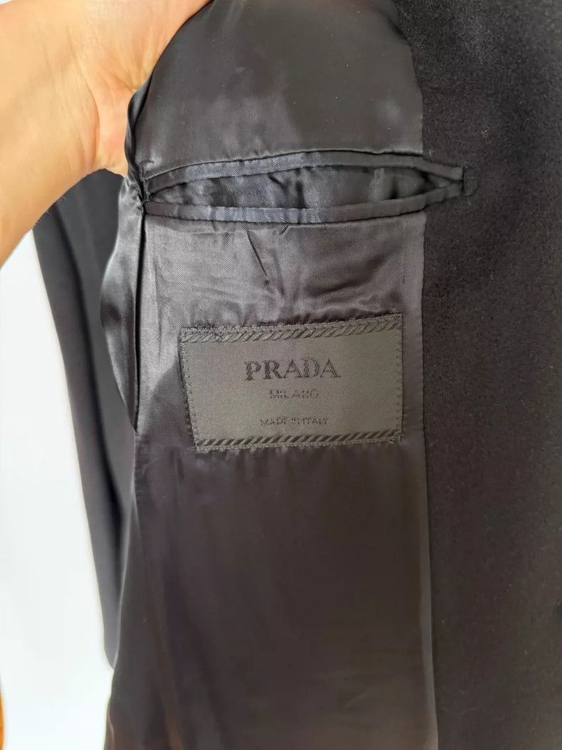 Prada Prada Black Cashmere Chesterfield Coat Size US L / EU 52-54 / 3 - 4 Thumbnail