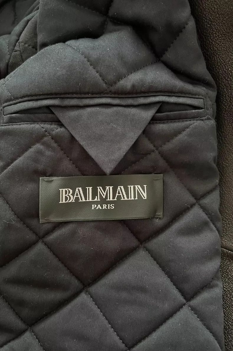 Balmain Balmain Black Leather Biker Jacket Size US L / EU 52-54 / 3 - 5 Thumbnail