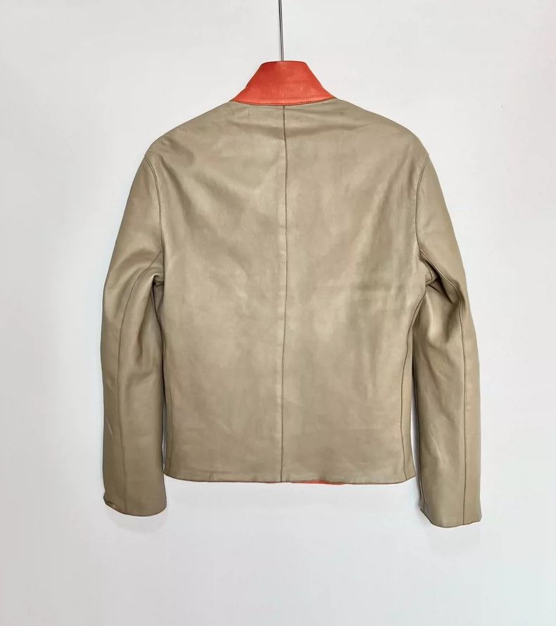 Balenciaga Balenciaga Reversible Leather Jacket Khaki Orange Size US L / EU 52-54 / 3 - 3 Thumbnail