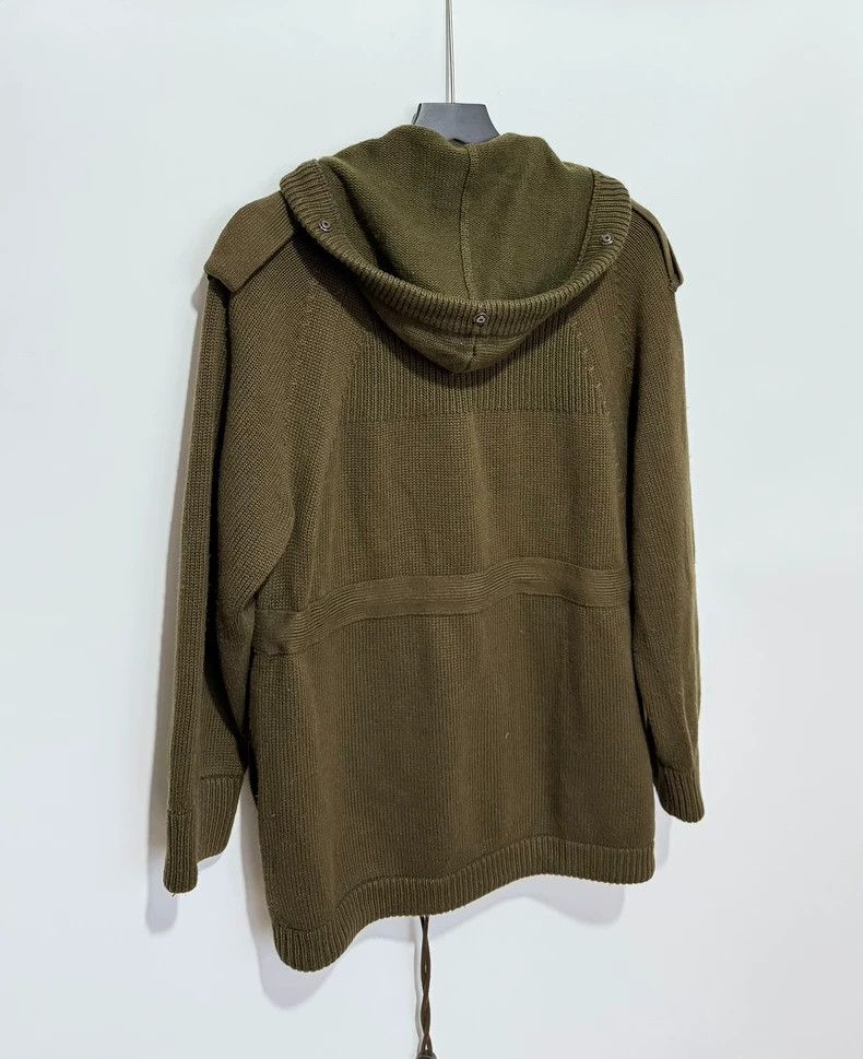 Burberry Burberry Olive Green Knit Coat with Fur Collar Size US XS / EU 42 / 0 - 6 Thumbnail