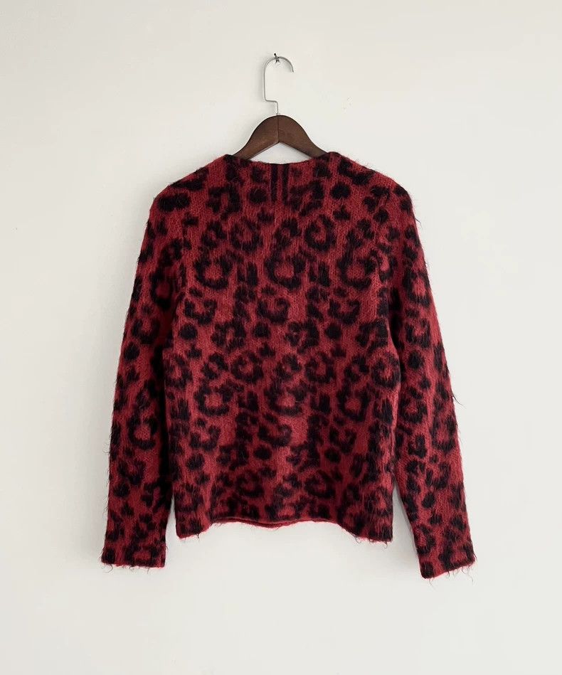 Saint Laurent Paris Saint Laurent Red Leopard Print Sweater Size US XS / EU 42 / 0 - 5 Thumbnail