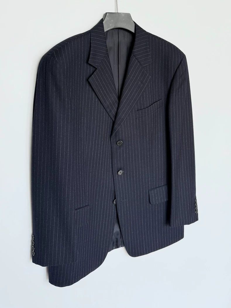 Valentino Valentino Blue Striped Suit Jacket Size US L / EU 52-54 / 3 - 3 Thumbnail