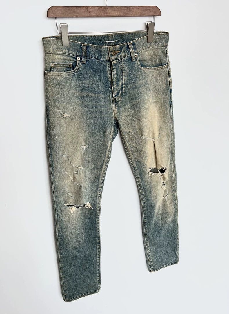 Saint Laurent Paris Saint Laurent Distressed Denim Jeans Size US 30 / EU 46 - 2 Thumbnail
