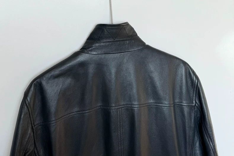 Emporio Armani Armani Midnight Blue Leather Jacket Size US L / EU 52-54 / 3 - 6 Thumbnail