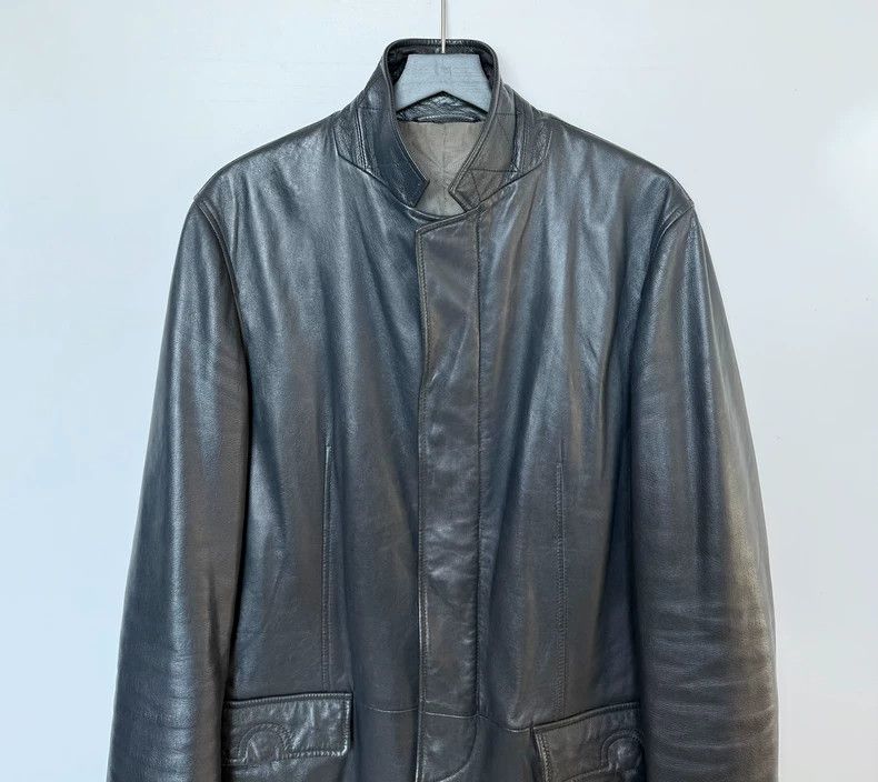 Emporio Armani Armani Midnight Blue Leather Jacket Size US L / EU 52-54 / 3 - 2 Thumbnail